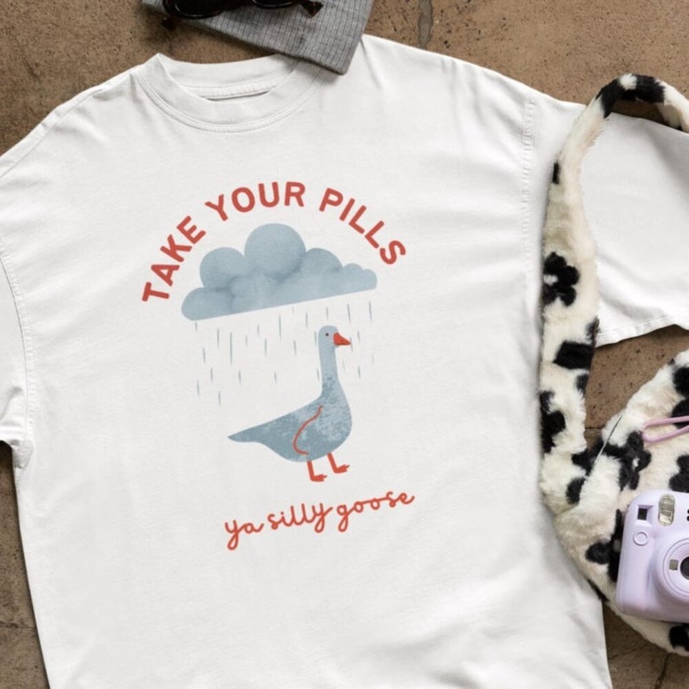 Silly Goose Mental Health Tee, Funny Self-Care Shirt